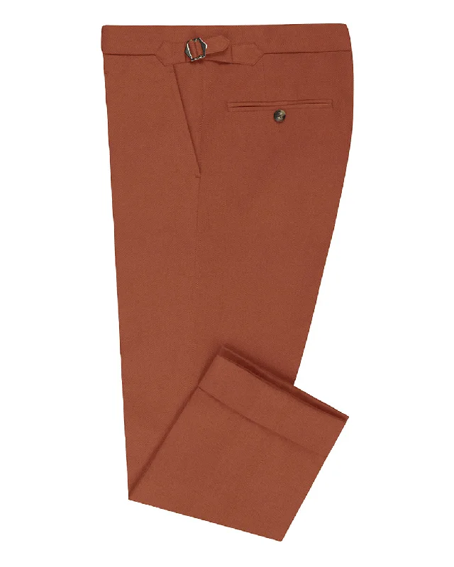 Men’s durable tailored trousers-Brisbane Moss Orange Twill