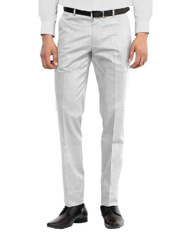 Men’s comfy pinstripe trousers-Brisbane Moss White Canvas