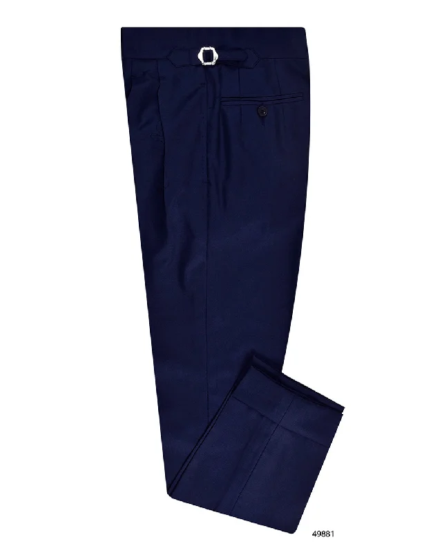 Men’s breathable moleskin trousers-Drago Blue Wool Super 160s