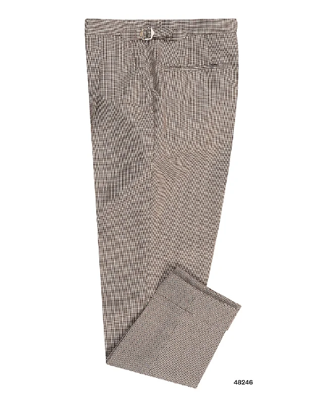 Men’s relaxed harem trousers-Dugdale Fine Worsted - Brown Houndstooth