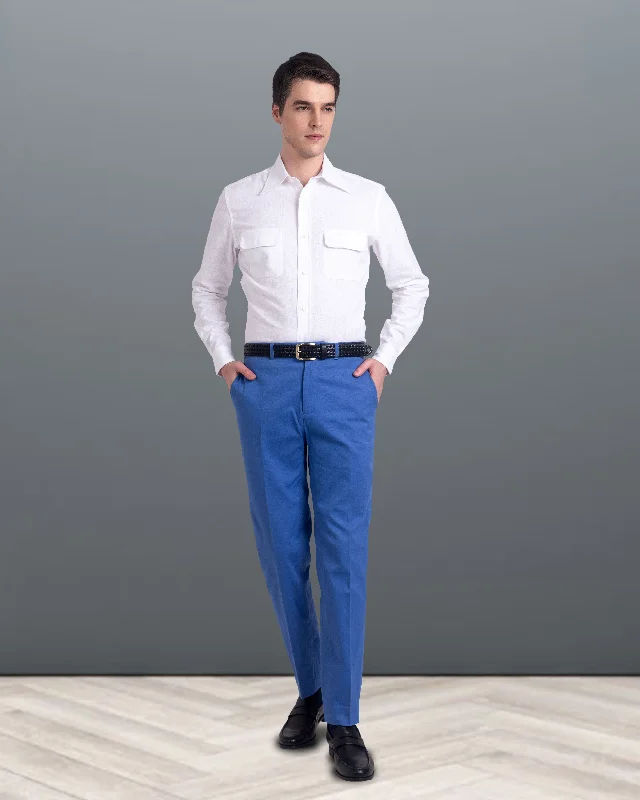 Men’s trendy harem jeans-Dugdale Cotton Royal Blue Twill