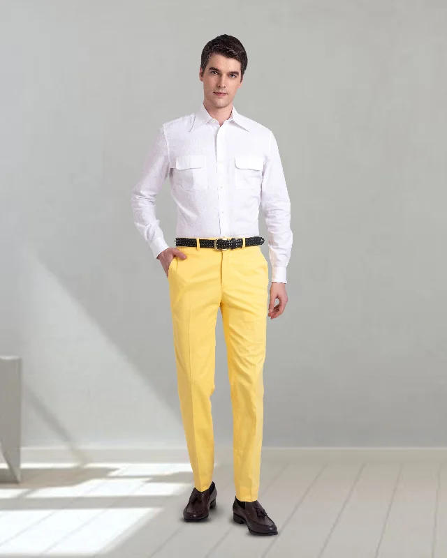 Men’s comfy carpenter trousers-Dugdale Cotton:Yellow Plain