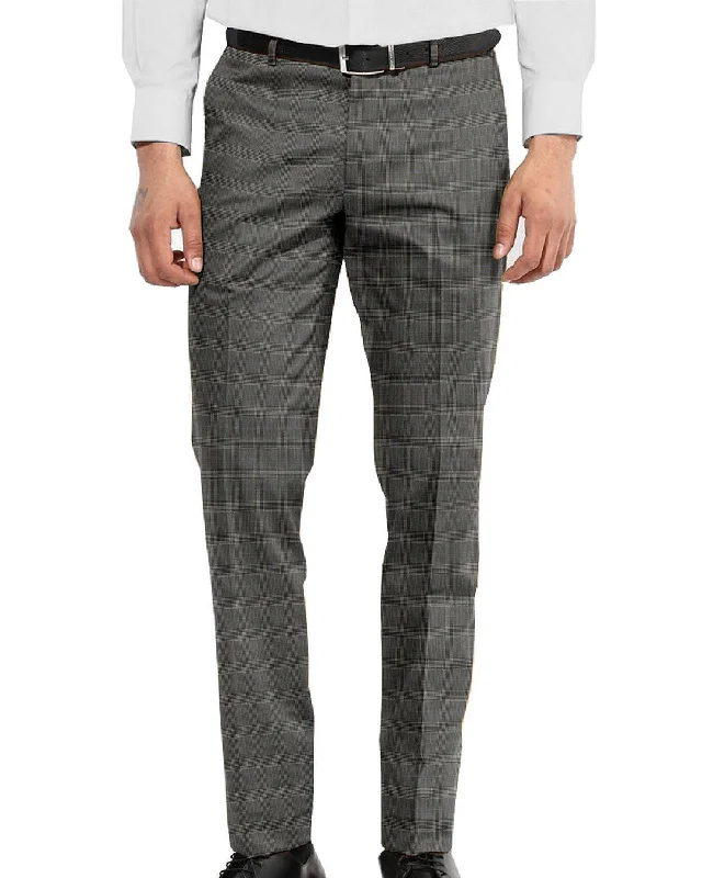 Men’s slim-fit tailored jeans-Holland & Sherry Crispaire Black and White Prince of Wales Check