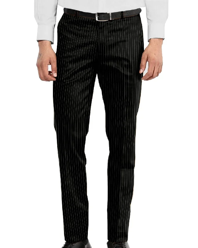 Men’s stylish pinstripe jeans-Holland & Sherry Crispaire Black Chalk Stripe