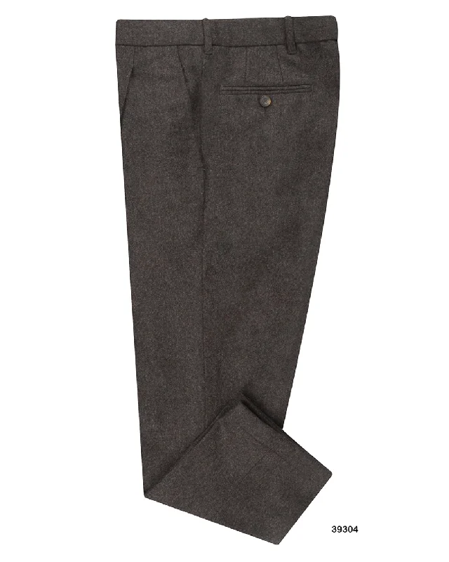 Men’s casual poplin pants-Holland Sherry Classic Worsted Flannel Lightbrown With Lightbrown Granite