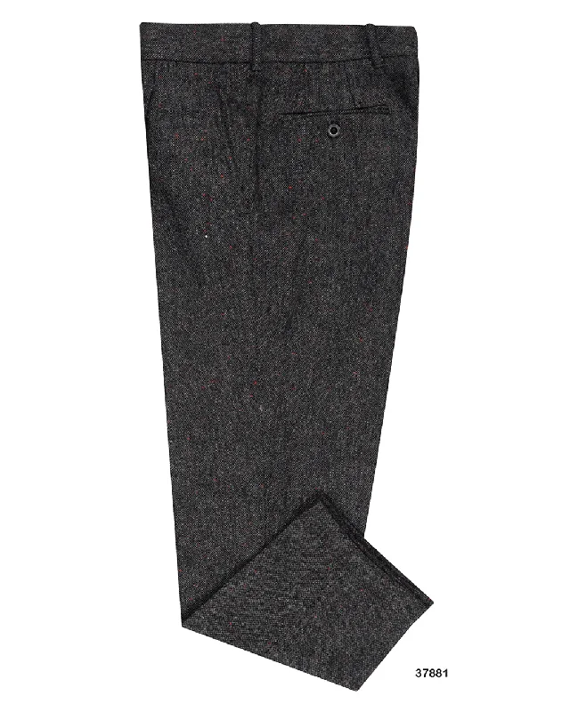 Men’s durable ripcord jeans-Holland & Sherry Tweed Wool Black & Grey With Red Point Tweed Point Tweed