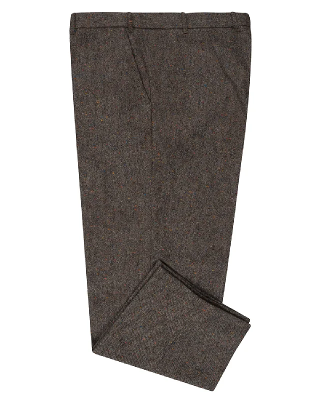 Men’s trendy harem jeans-Holland & Sherry Tweed Wool Multicolor Brown Tint - Pink With Blue Orange Point Tweed