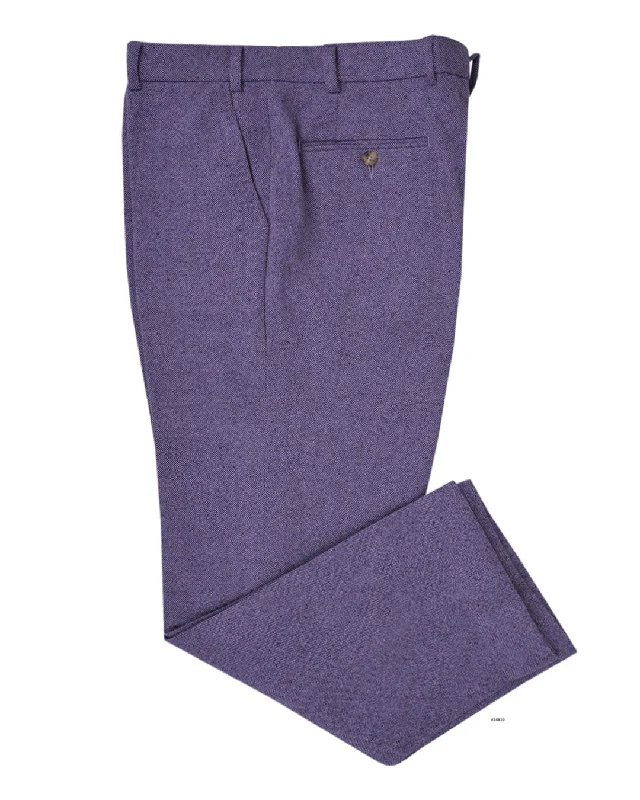 Men’s bright seersucker trousers-Holland & Sherry Tweed Wool Multicolor Purple With Light Purple With Red Point Tweed