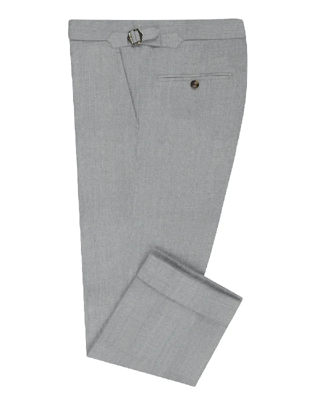 Men’s trendy seersucker pants-Loro Piana: Light Grey Woolen