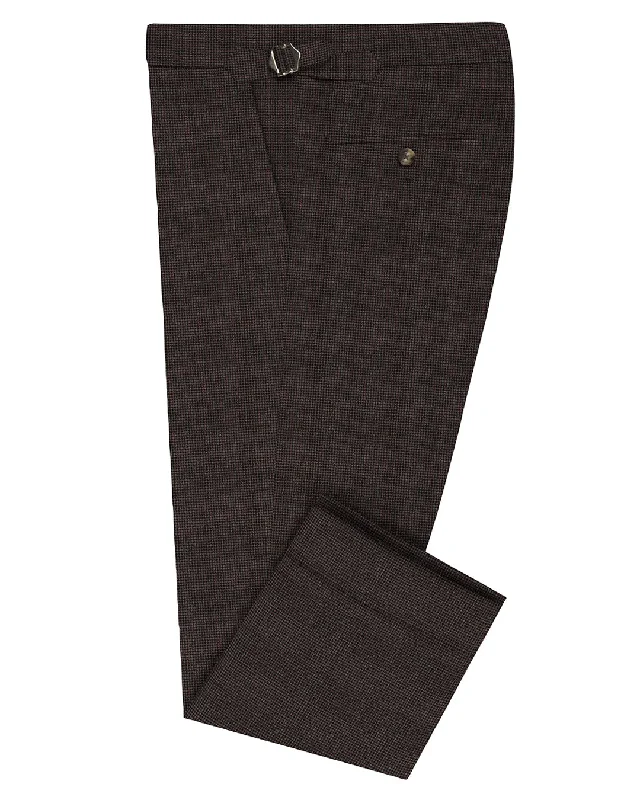 Men’s stylish ripcord pants-Loro Piana: Maroon Off-white Nailshead