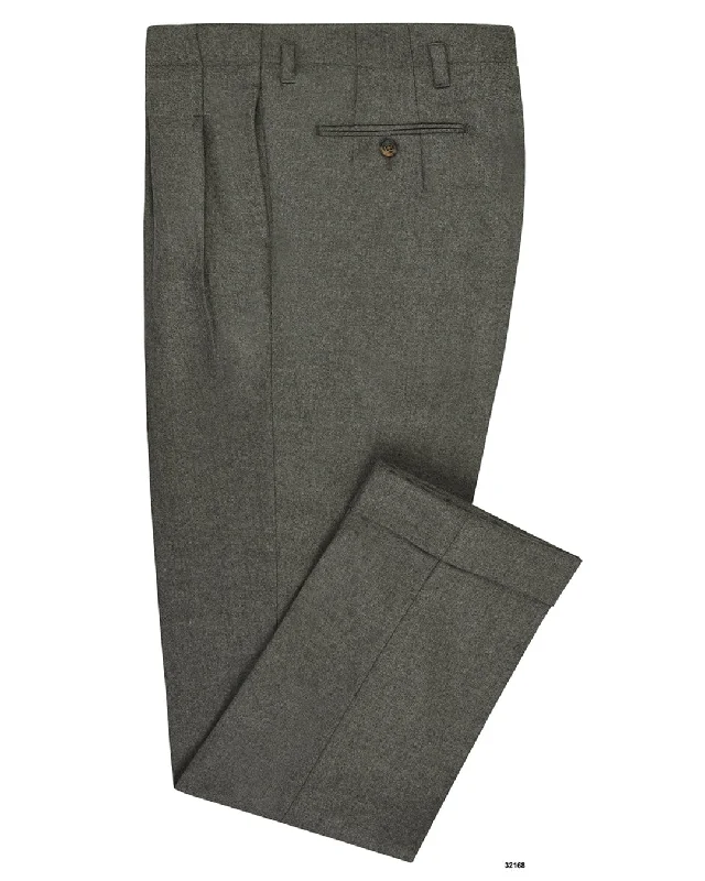 Men’s lightweight parachute jeans-Minnis Flannel: Grey Worsted Pants