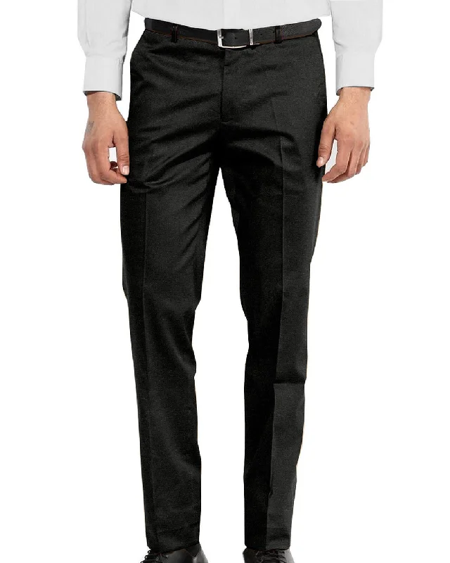 Men’s breathable herringbone trousers-Minnis Fresco-Dark Grey Plain