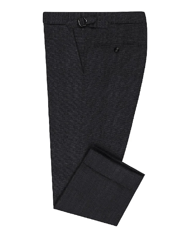 Men’s bright seersucker trousers-Minnis Fresco-Grey & Black Plain