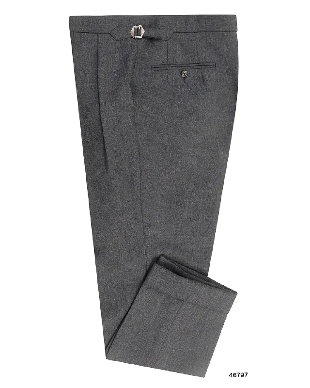 Men’s lightweight poplin trousers-Minnis Fresco III  Pants: 3 Ply  Plain Mid Grey