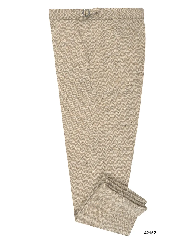 Men’s trendy seersucker pants-Molloy Herringbone Donegal Tweed Pants - Light Tan