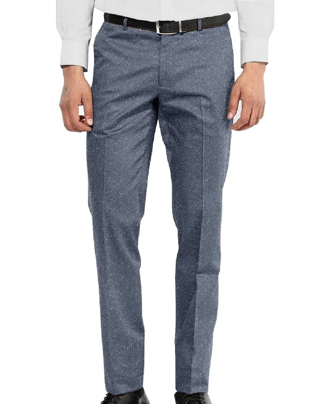 Men’s bold pinstripe trousers-Molloy Plain Donegal Tweed Pants - Indigo