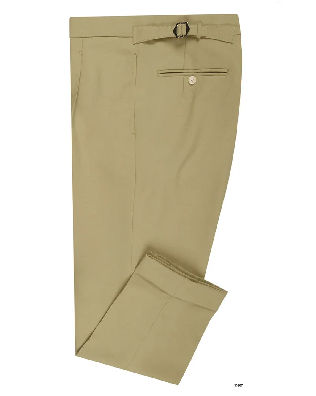 Men’s casual parachute trousers-Mushroom Khaki Twill