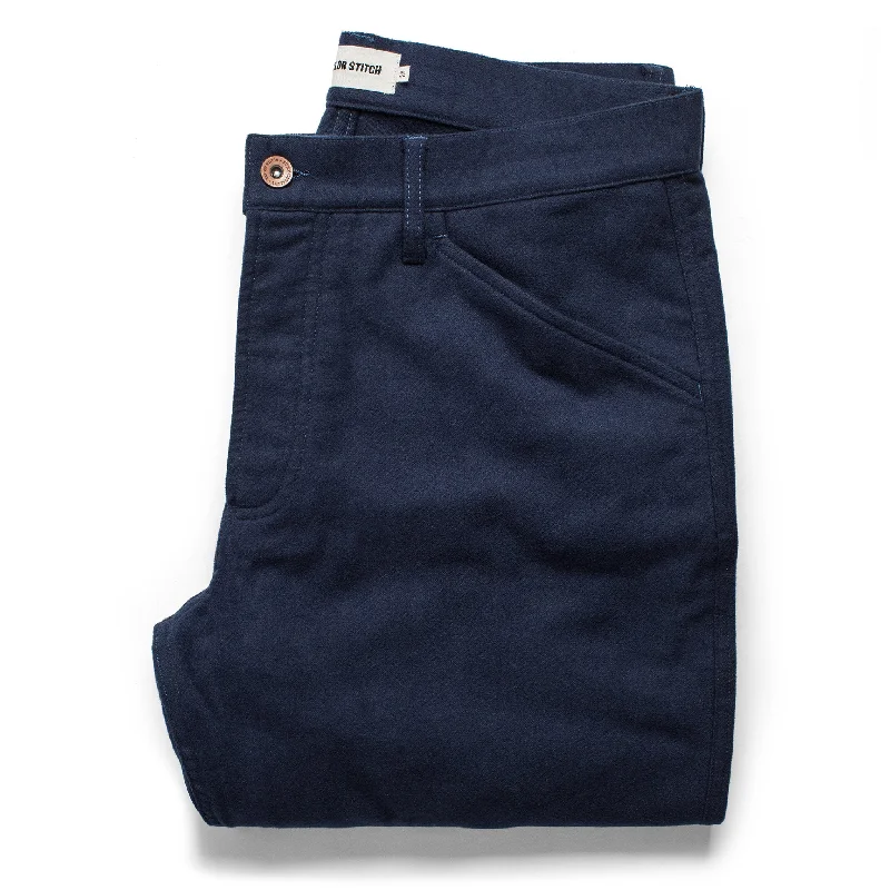 Men’s soft moleskin trousers-The Camp Pant in Navy Moleskin