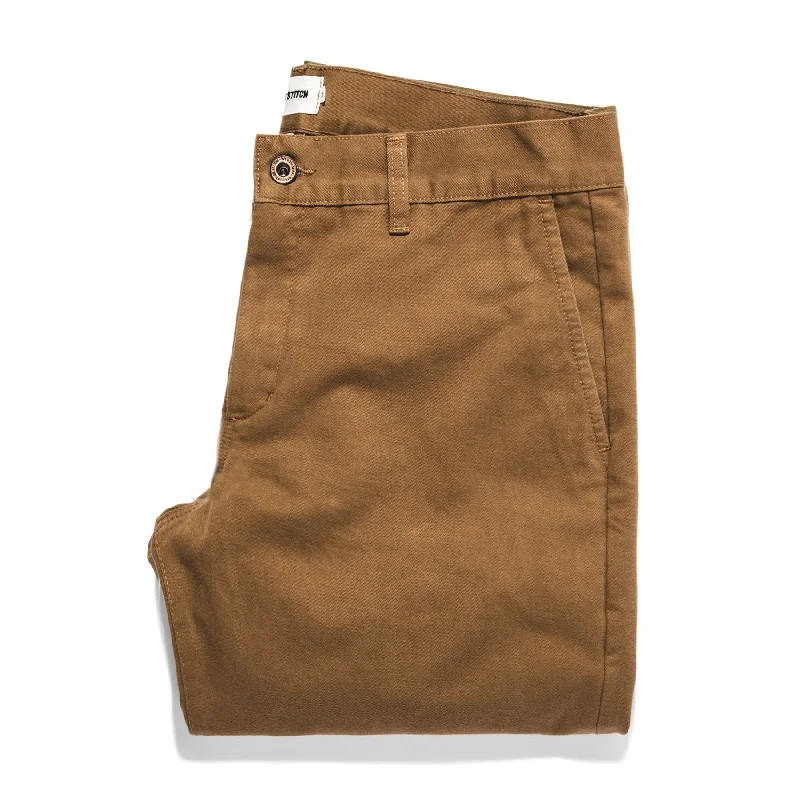 Men’s breathable pinstripe trousers-The Democratic Chino in Organic British Khaki