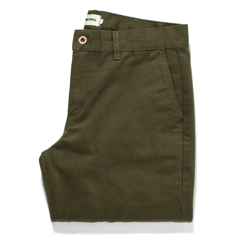 Men’s trendy seersucker pants-The Slim Chino in Organic Olive