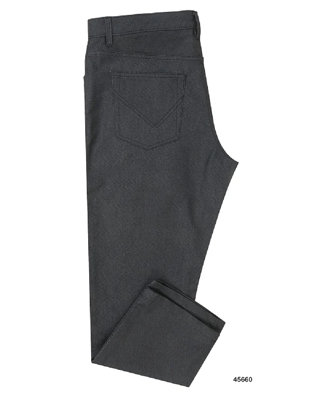 Men’s soft chambray jeans-Waxed Jeans Charcoal Grey Jeans