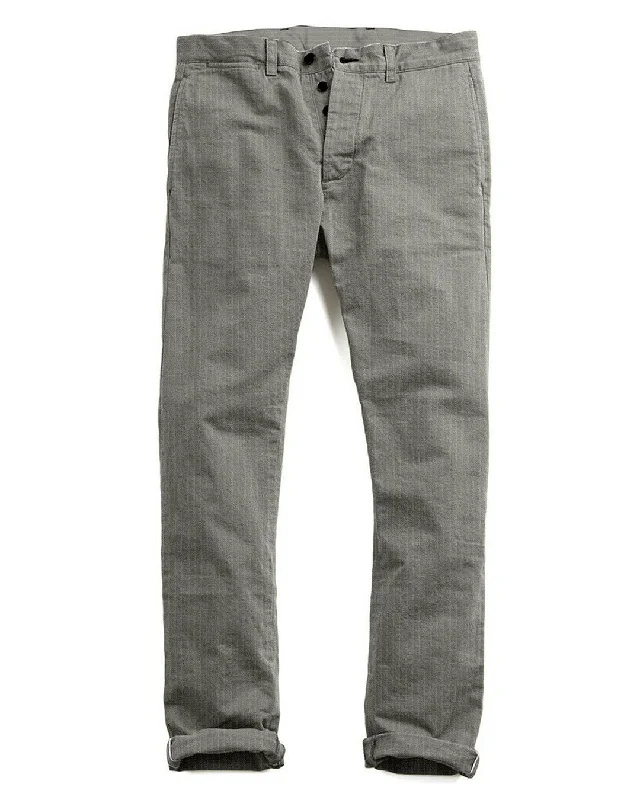 Men’s stylish harem pants-Loro Piana: Grey Herringbone Tweed