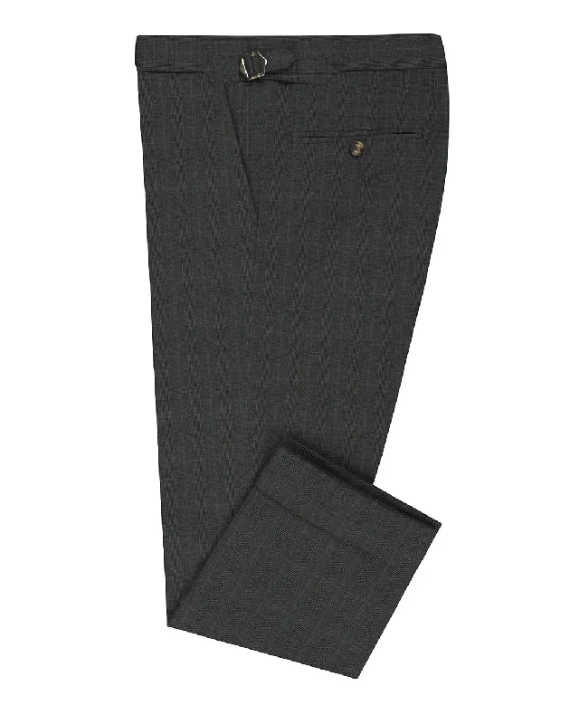 Men’s bold ripcord pants-Loro Piana: Dark Grey Glen Checks